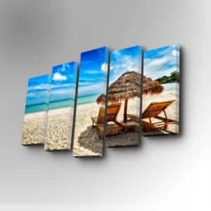 Image of 5PUC-072 Multicolor Decorative Canvas Painting (5 Pieces)