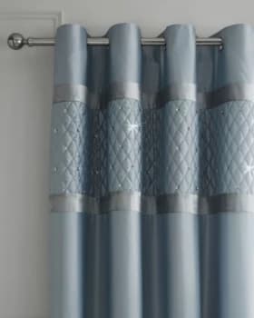 Image of Catherine Lansfield Sequin Eyelet Curtains - 168x183cm