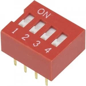 Image of DIP switch Number of pins 4 Slide type TRU COMPONENTS DSR 04
