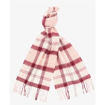 Image of Barbour Tartan Scarf - Deep Pink/Grey