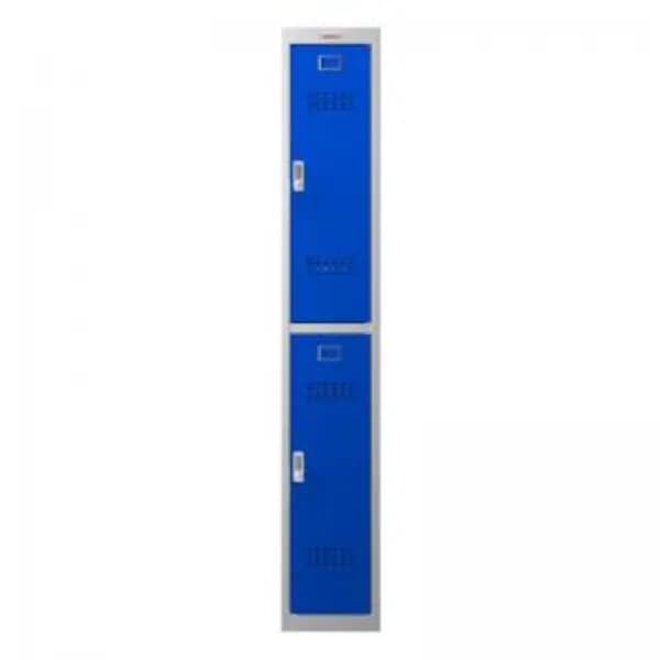 Image of Phoenix PL Series 1 Column 2 Door Personal Locker Grey Body Blue Doors EXR87287PH