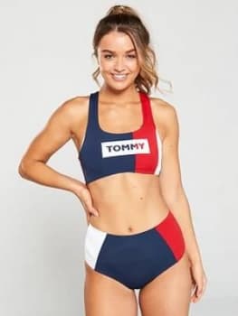 Image of Tommy Hilfiger High Waist Bikini Bottoms - Tango Red, Tango Red, Size S, Women