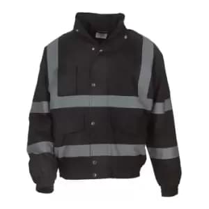 Image of Yoko Mens Hi-Vis Bomber Jacket (Pack of 2) (S) (Black)