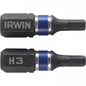 Image of Irwin Impact Hexagon Screwdriver Bit 3mm 25mm Pack of 2