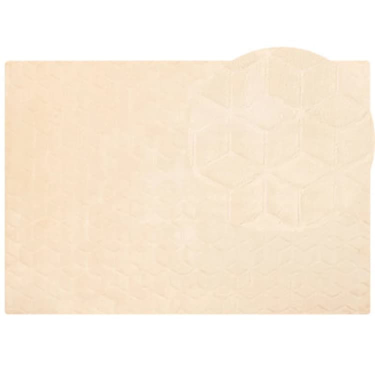 Image of Beliani Faux Fur Rug Thatta Beige 160 X 230 Cm