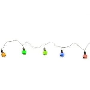 Image of Robert Dyas 10 Solar Powered Coloured Glass Bulb LED String Lights with Dusk Sensor