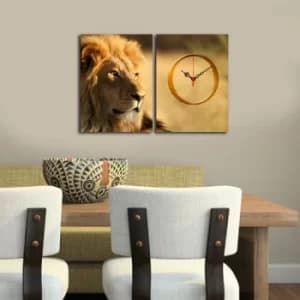Image of 2P3040CS-159 Multicolor Decorative Canvas Wall Clock (2 Pieces)
