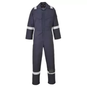 Image of Biz Flame Mens Aberdeen Flame Resistant Coverall Navy Blue 44" 32"