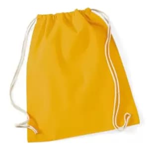 Image of Westford Mill Cotton Gymsac Bag - 12 Litres (Pack of 2) (One Size) (Mustard)