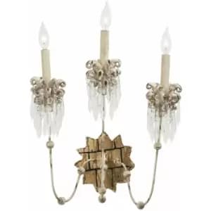 Image of Loops - 3 Bulb Wall Light Sconce Beige Patina & Gold LED E14 60W Bulb