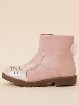 Image of Accessorize Girls Bunny Chelsea Boots - Pink, Size 11 Younger