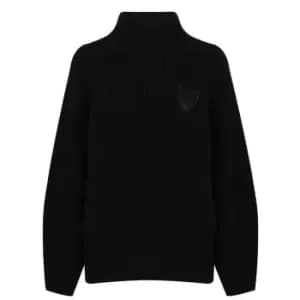 Image of Boss Cable Knit Wool Sweater - Black