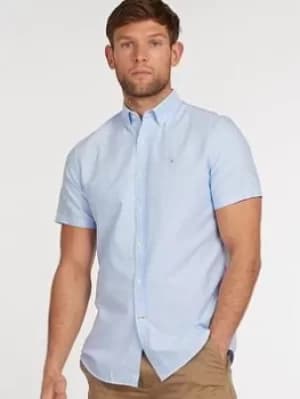 Image of Barbour Oxford 3 Short Sleeve Shirt, Sky Blue Size M Men
