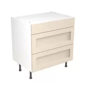 Image of KitchenKIT Shaker 80cm 3-Drawer Unit - Matt Cashmere