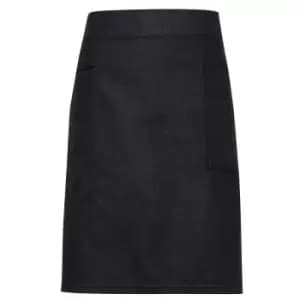 Image of Premier Unisex Adults Division Waxed Look Denim Waist Apron (indigo/Brown Denim)