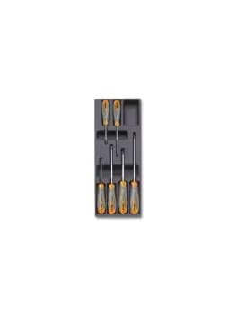 Image of Beta Tools T172 6pc Phillips Screwdriver Set in Tray for Roller Cabs 024240172