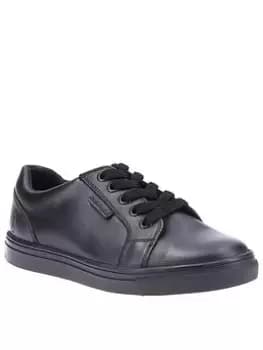 Image of Hush Puppies Sam Back To School Lace Trainers - Black, Size 3 Older