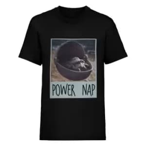 Image of Star Wars: The Mandalorian Mens Power Nap The Child T-Shirt (M) (Black)