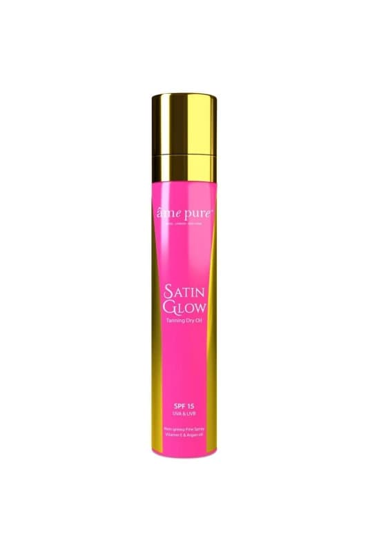 Image of ame pure Satin Glow Sunscreen Tanning Oil SPF 15 Clear female