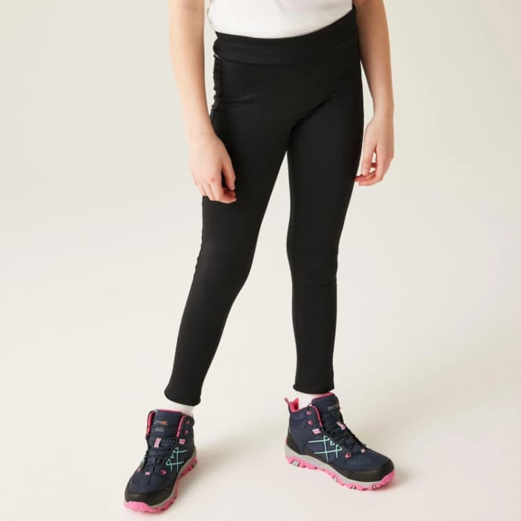 Image of Regatta Girls Barlia Winter Warm Leggings Trousers 15-16 Years Black RKJ119G-800-15
