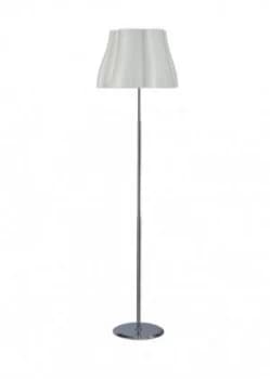 Image of Floor Lamp 3 Light E27, Gloss White, Polished Chrome