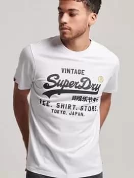 Image of Superdry Vintage Logo Store Classic T-Shirt - White, Size S, Men
