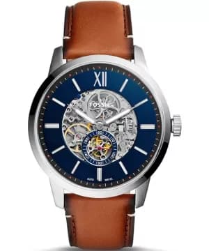 Image of Fossil Men Townsman 48mm Automatic Light Brown Leather Watch