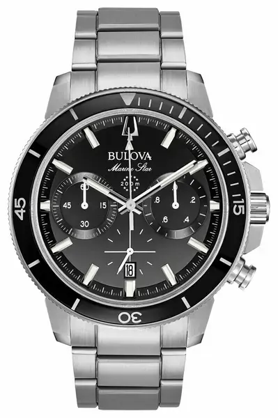 Image of Bulova 96B272 Mens Marine Star Black Chronograph Watch