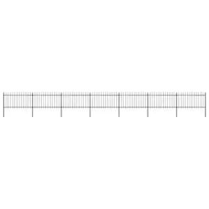 Image of Vidaxl Garden Fence With Spear Top Steel 11.9X1 M Black