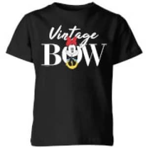 Image of Disney Minnie Mouse Vintage Bow Kids T-Shirt - Black - 7-8 Years