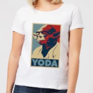 Image of Star Wars Yoda Poster Womens T-Shirt - White - 5XL