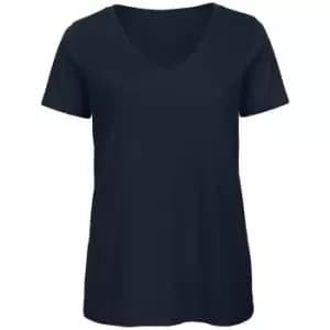 Image of B&C Womens/Ladies Favourite Organic Cotton V-Neck T-Shirt (M) (Navy Blue)