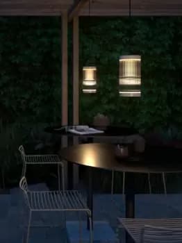 Image of Coupar Outdoor Patio Terrace Garden Pendant Light in White (Diam) 13cm