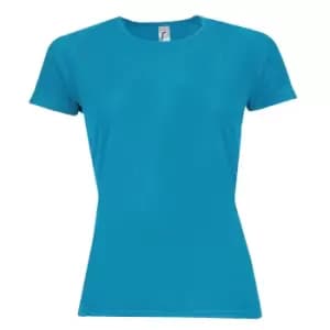 Image of SOLS Womens/Ladies Sporty Short Sleeve T-Shirt (XS) (Aqua)