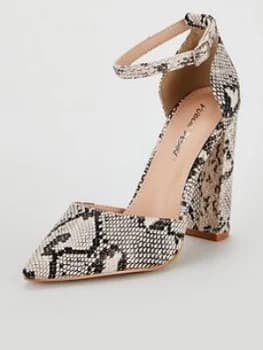 Image of Public Desire Sofia Snake Print Heeled Shoes, Animal, Size 6, Women