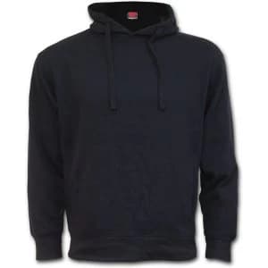 Image of Metall Streetwear Side Pocket Stitched Womens Large Hoodie - Black
