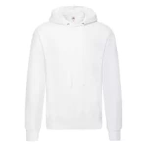 Image of Fruit Of The Loom Mens Hooded Sweatshirt / Hoodie (M) (White)