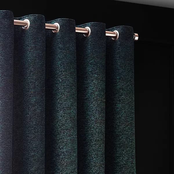 Image of Galaxy Room Darkening Eyelet Curtains Emerald, Emerald / 168 x 137cm