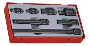 Image of Teng Tools TT9207A 7 pc 1/2" Drive Automotive ANSI Impact Socket Accessory Set