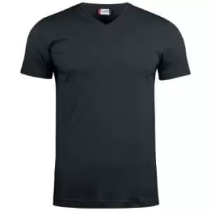 Image of Clique Unisex Adult Basic Knitted V Neck T-Shirt (M) (Black)