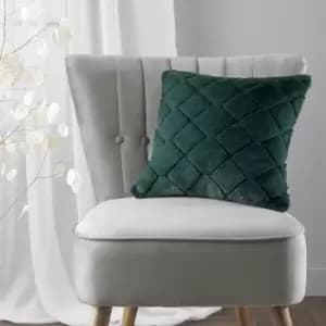 Image of Catherine Lansfield Cosy Diamond Cushion Bottle (Green)