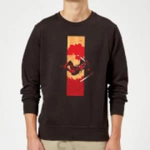Image of Marvel Deadpool Blood Strip Sweatshirt - Black - XL