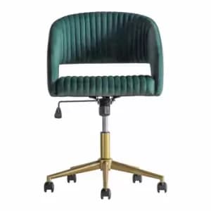 Image of Crossland Grove Greenwich Swivel Chair Green Velvet