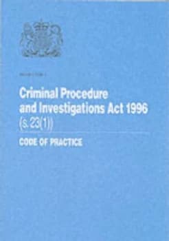 Image of Criminal Procedure and Investigations Act 1996 Paperback