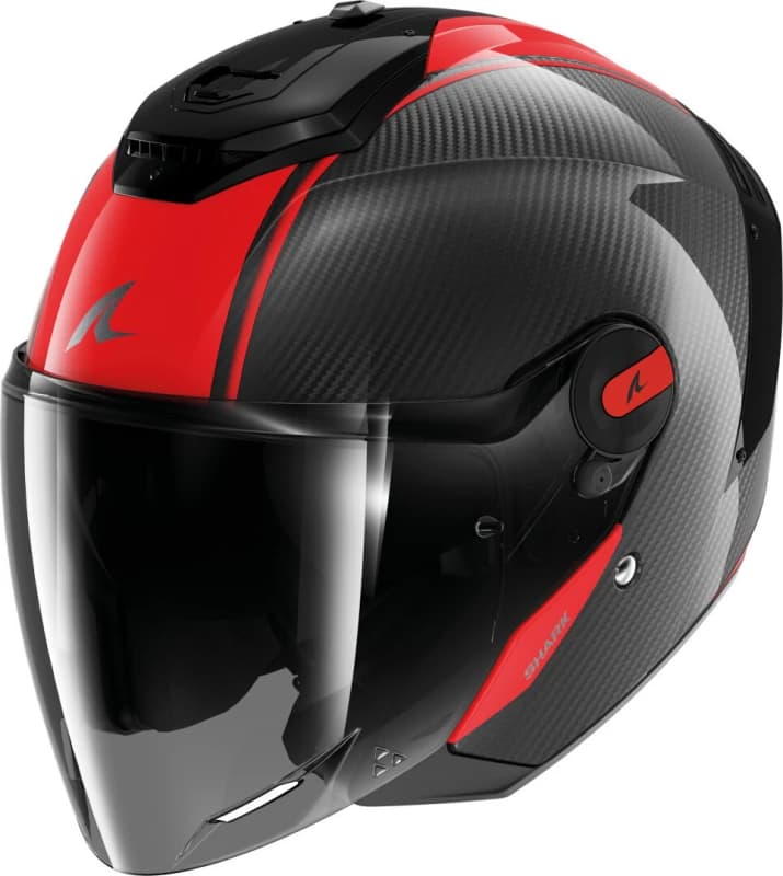 Image of Shark RS Jet Carbon Skin Jet Helmet, black-red, Size L for Men