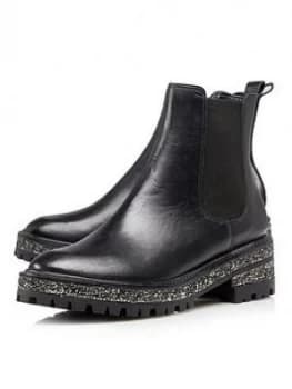 Image of Dune London Panorama Chelsea Ankle Boot Black, Size 4, Women