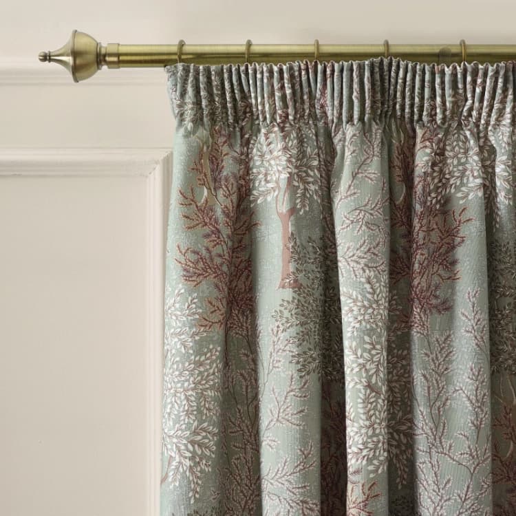 Image of Catherine Lansfield Catherine Lansfield 'Woodland Trees' Lined Pencil Pleat Curtains in Green Size: 168cm width x 137cm drop Green 168cm width x 137