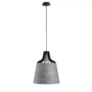 Image of Ivo Dome Pendant Ceiling Light Grey, 38cm, 1x E27