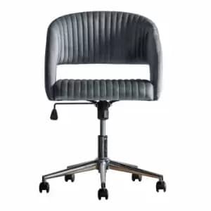Image of Crossland Grove Greenwich Swivel Chair Charcoal Velvet