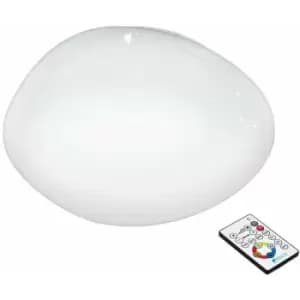 Image of Loops - Wall Flush Ceiling Light White Shade White Plastic Crystal Effect LED 24W